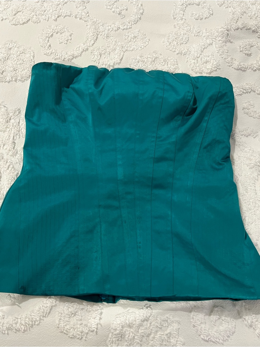 The Limited Women’s Size Small Teal Satin Strapless Corset Bustier Top